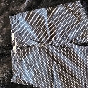 Patterned Blue and White Shorts